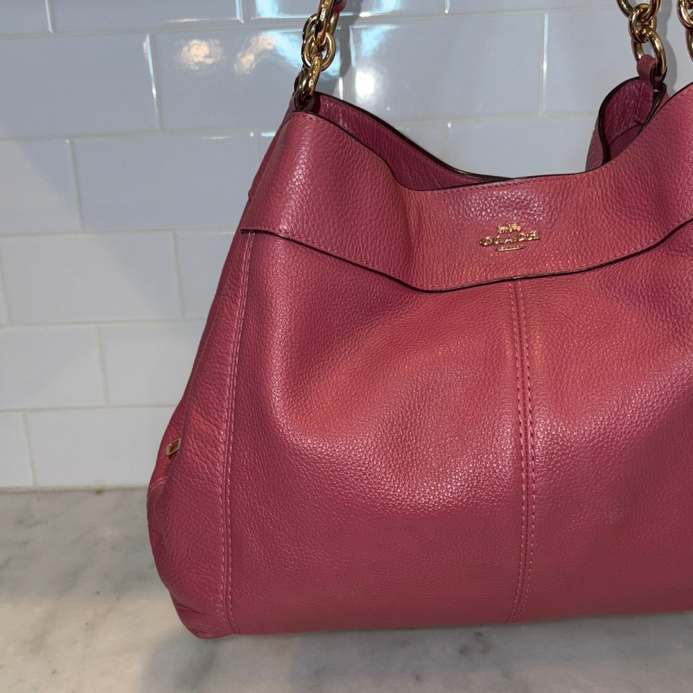 Coach Bag Purse Handbag Leather Large Lexy Pink Pebbled Shoulder Bag Pocketbook - Picture 3 of 17